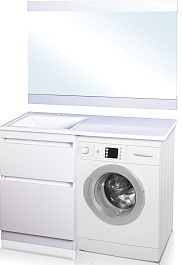 Style Line Тумба с раковиной Даллас 120 L Люкс, белая PLUS эмаль – фотография-13